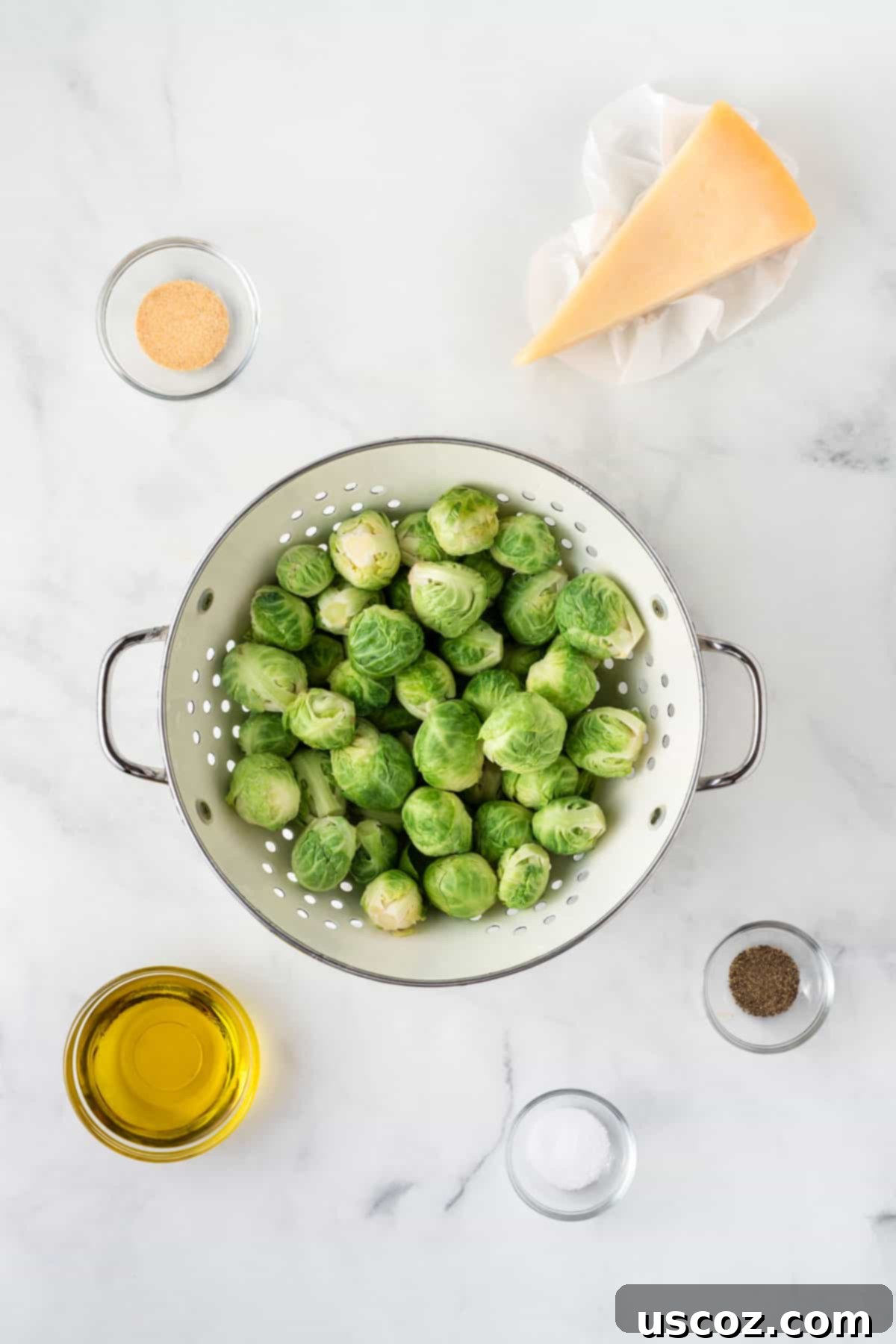 Crispy Air Fryer Brussels Sprouts 3 ingredients needed to make air fryer brussels sprouts