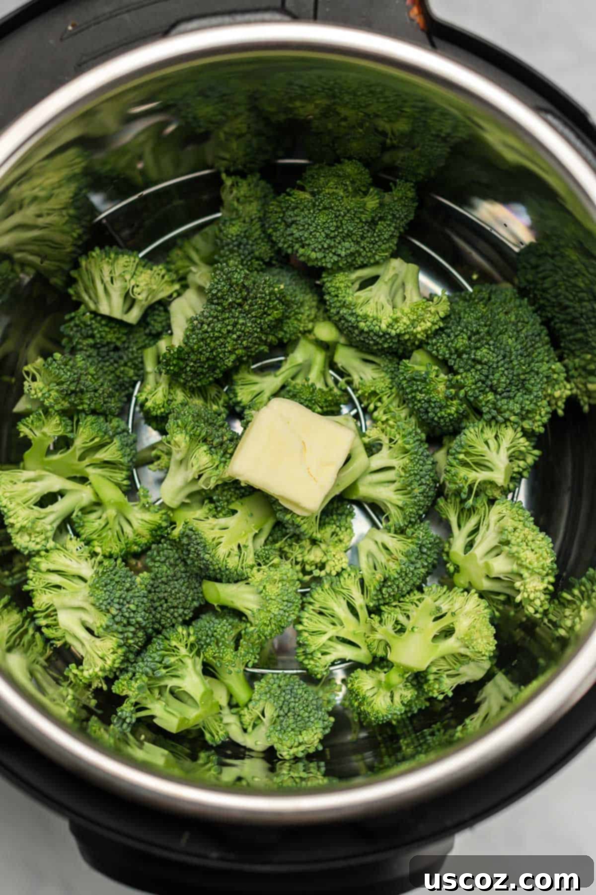 Foolproof Instant Pot Broccoli 4 1 tablespoon of butter added to the broccoli