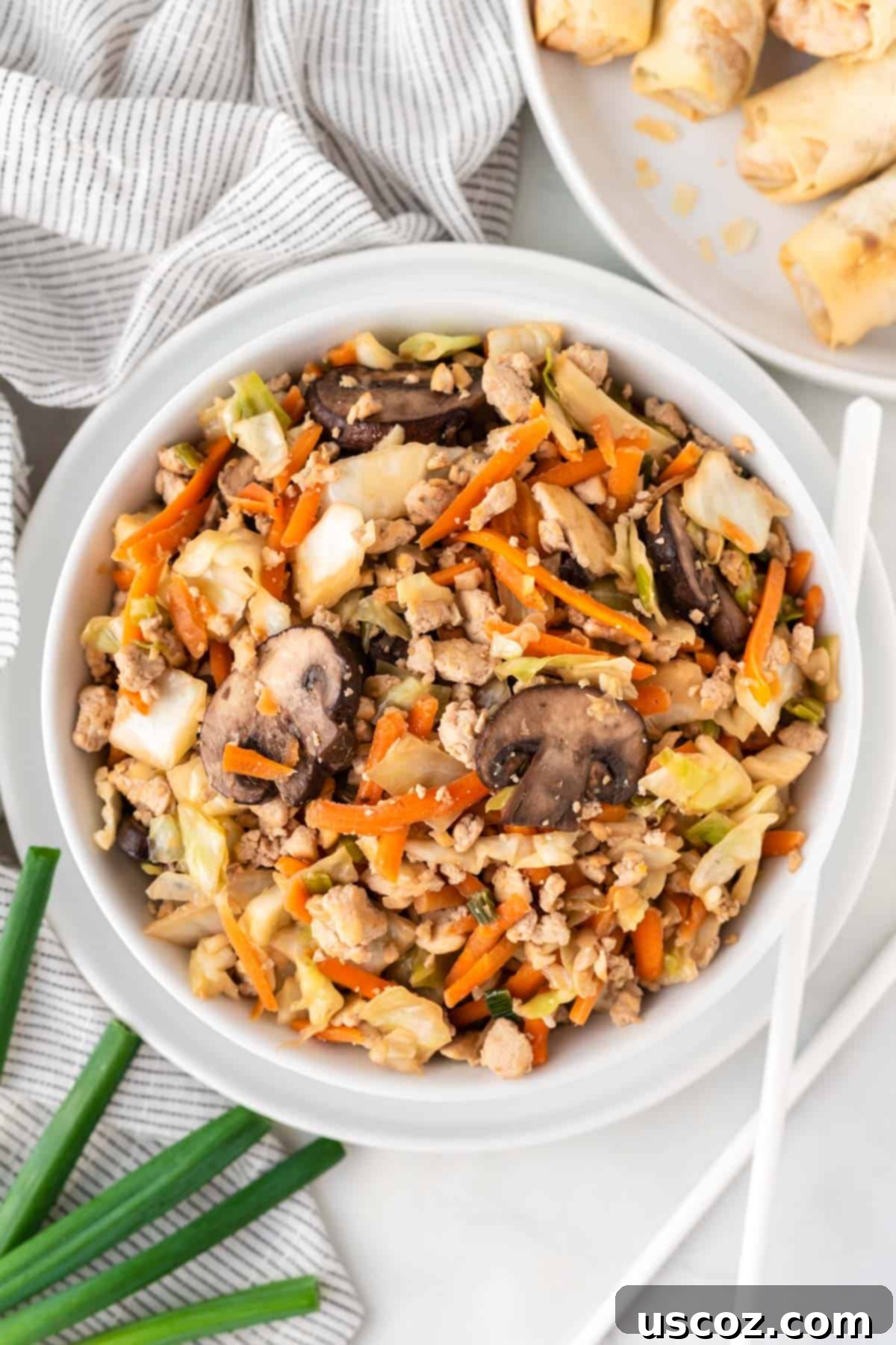 Easy Vegetarian Egg Roll Bowl 10 vegetarian egg roll in a bowl