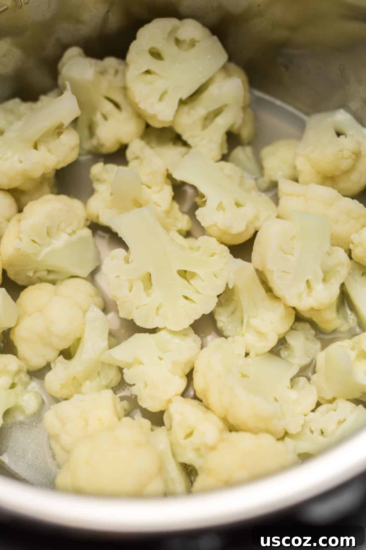 Easy Instant Pot Cauliflower 2 instant pot steamed cauliflower in a bowl with butter