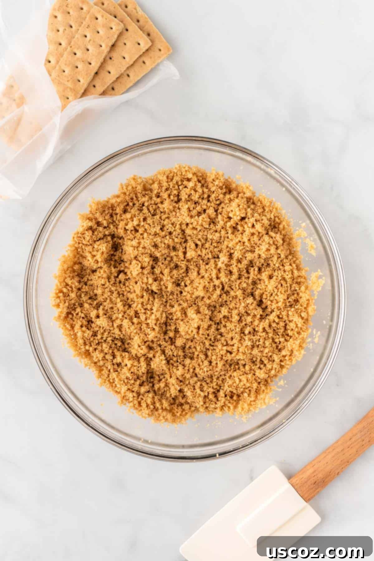 Creamy No-Bake Cheesecake Bliss 8 mixed graham cracker crust in a mixing bowl