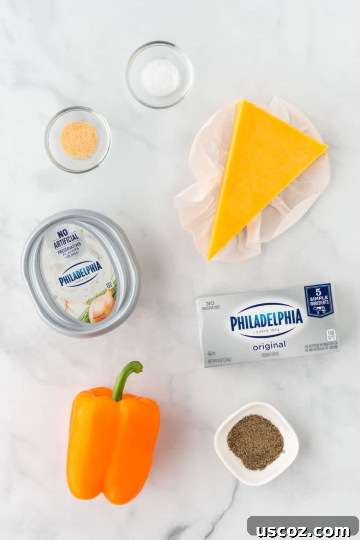 Spiced Pumpkin Cheese Ball 4 ingredients needed to make a pumpkin shaped cheese ball