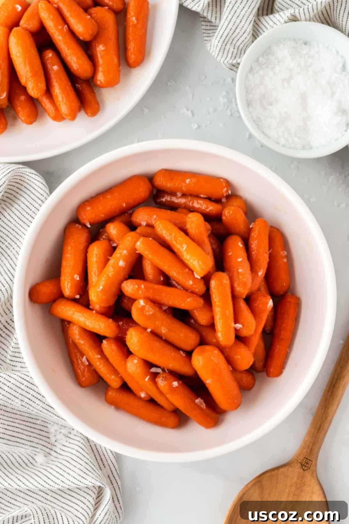 Sweet & Sticky Honey Brown Sugar Carrots 11 honey brown sugar glazed carrots in a bowl