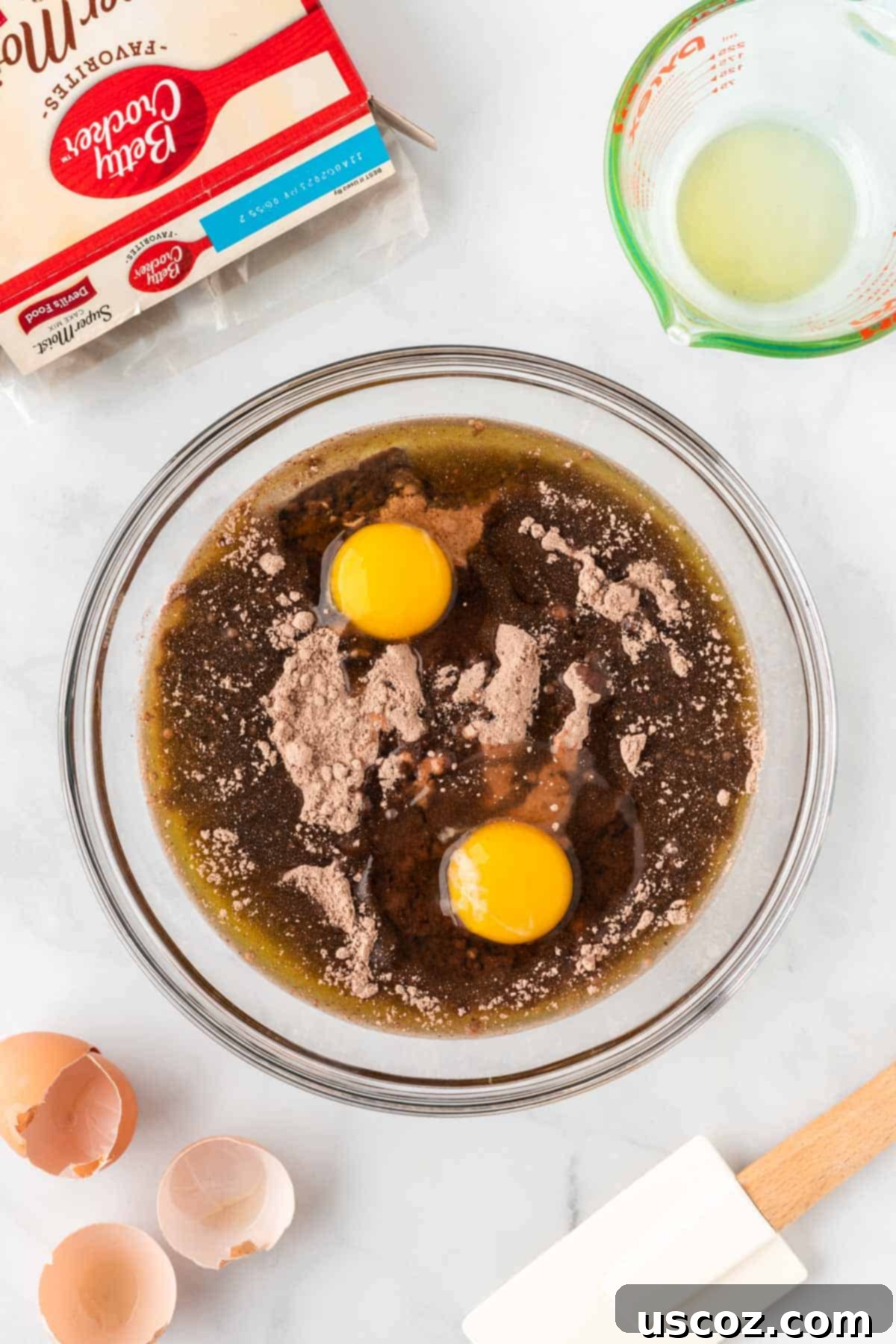 Irresistible Cake Mix Crinkles 6 adding eggs and oil