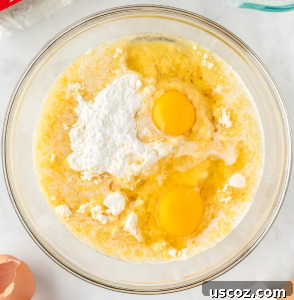 Effortless Cake Mix Sugar Cookies 6 adding eggs and oil to cake batter