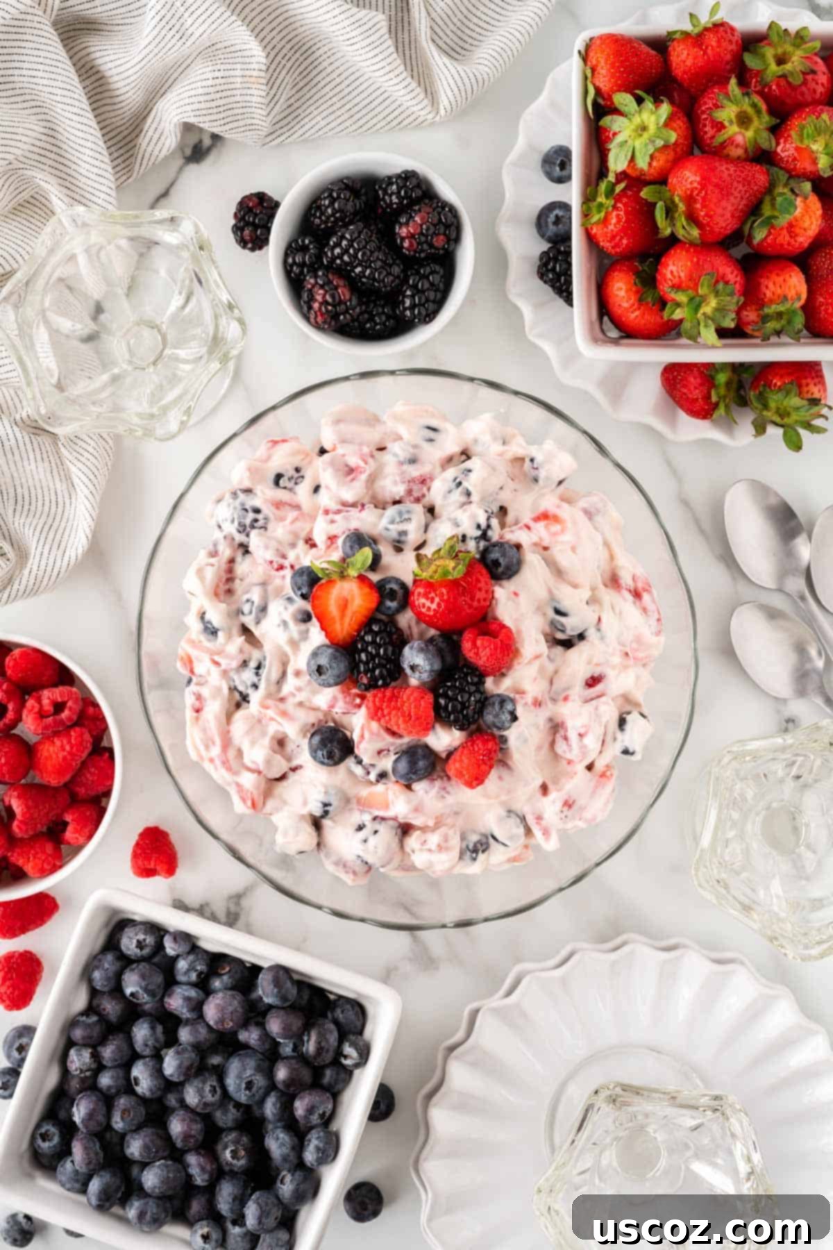 Creamy Cheesecake Fruit Delight 12 berry cheesecake salad