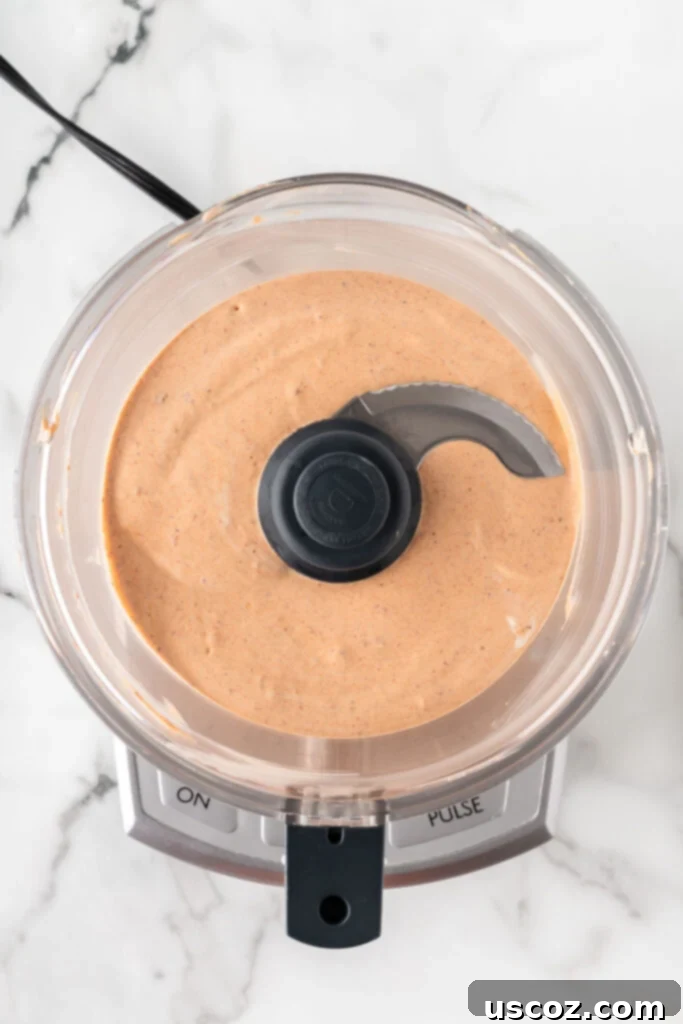 Smoky Ranch Kick 6 chipotle ranch dressing in a food processor