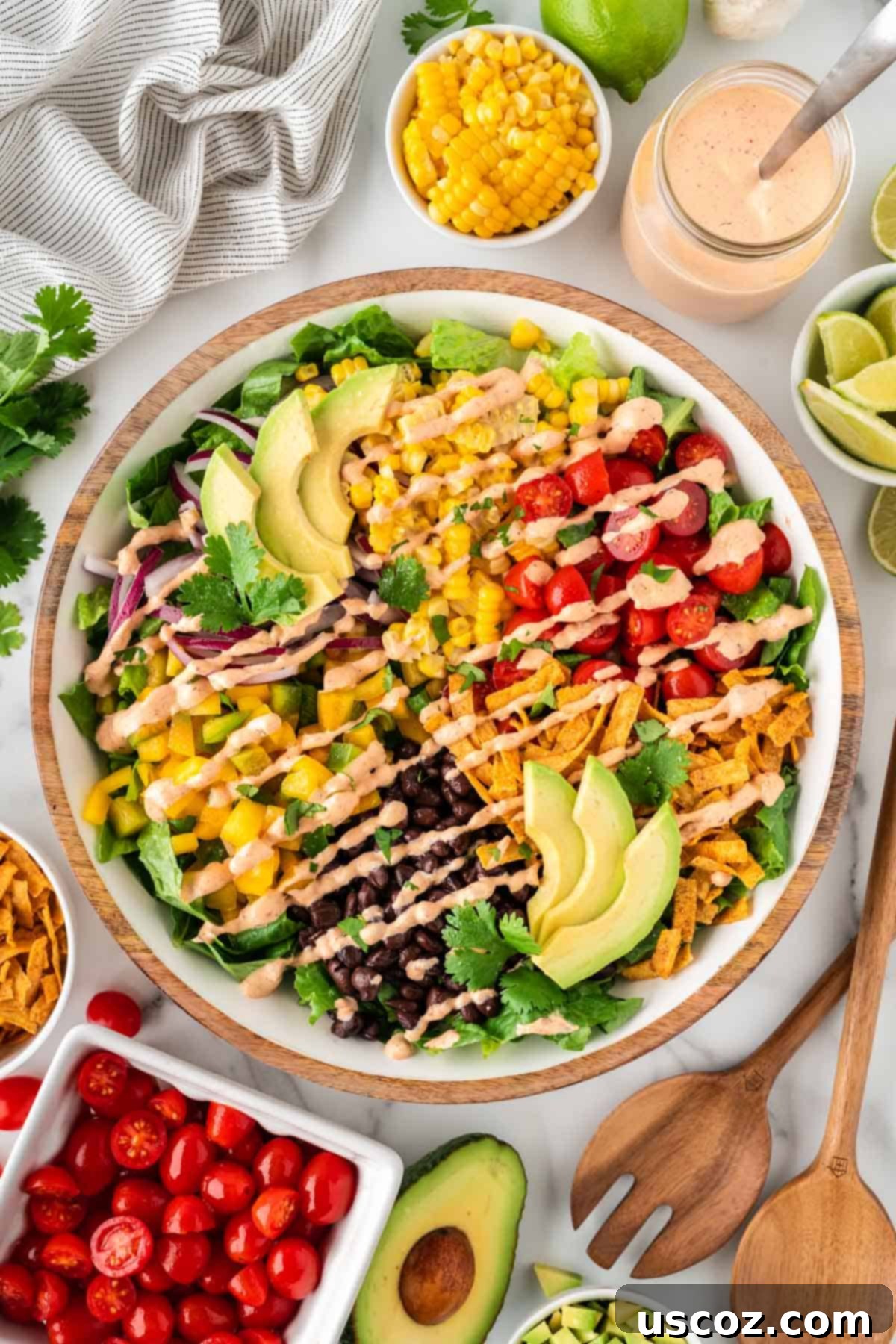 Southwest Fiesta Salad 2 southwest salad drizzled with chipotle ranch dressing