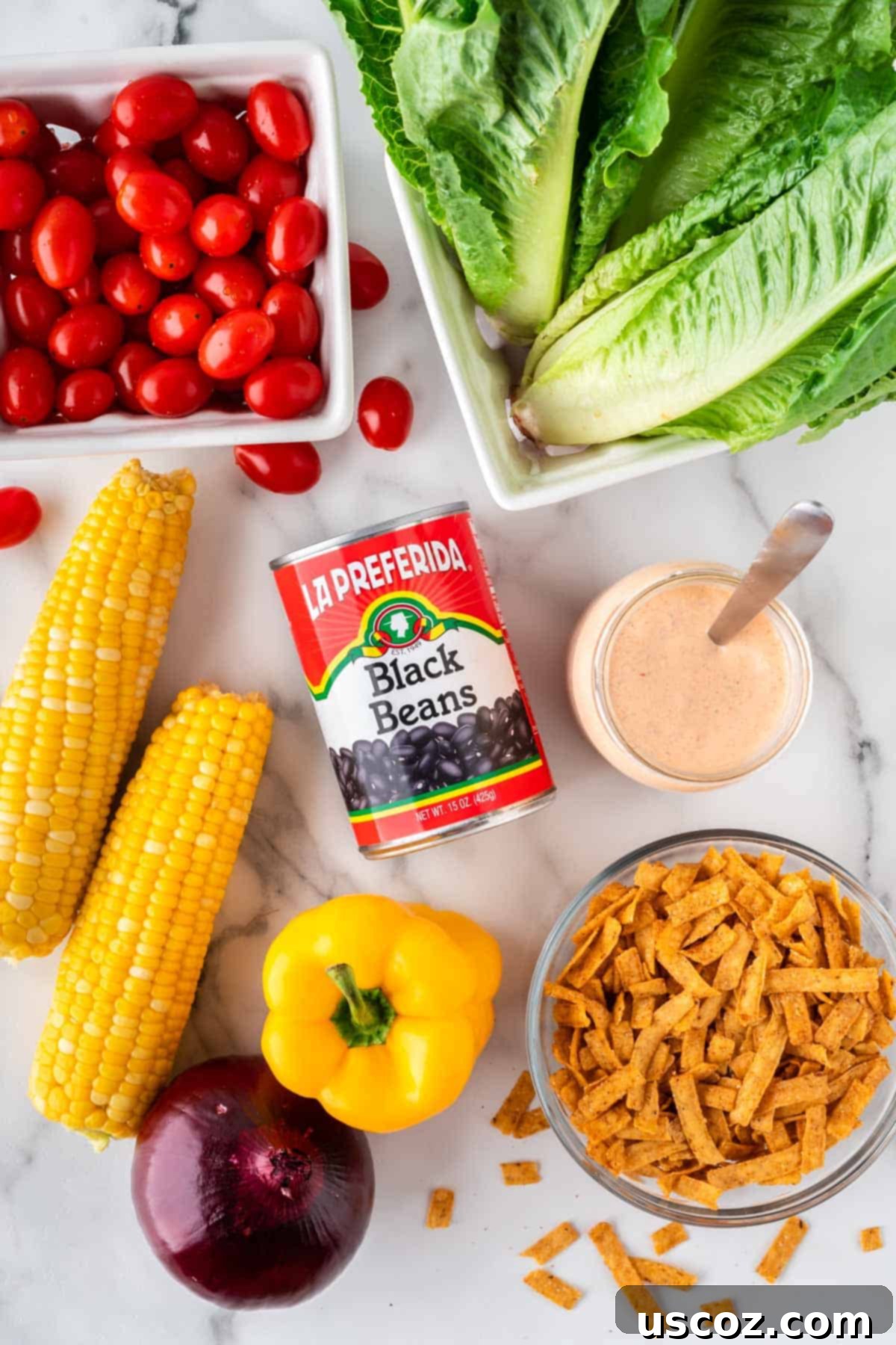 Southwest Fiesta Salad 3 ingredients to make southwest salad
