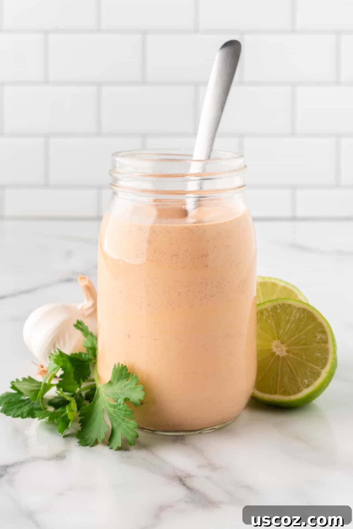 Southwest Fiesta Salad 8 chipotle ranch dressing in a mason jar