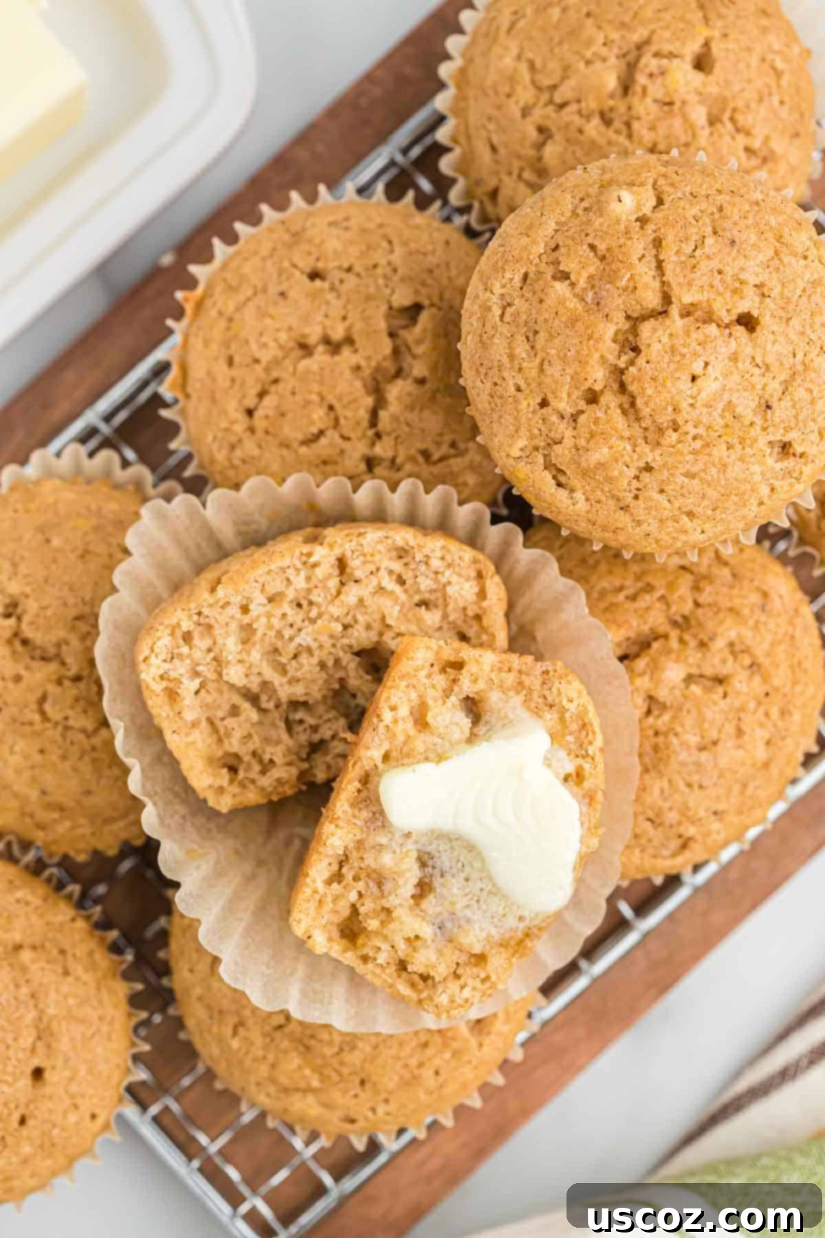 Homestyle Applesauce Muffins 3 Close-up of freshly baked apple sauce muffins, showcasing their soft, golden-brown tops and inviting texture.