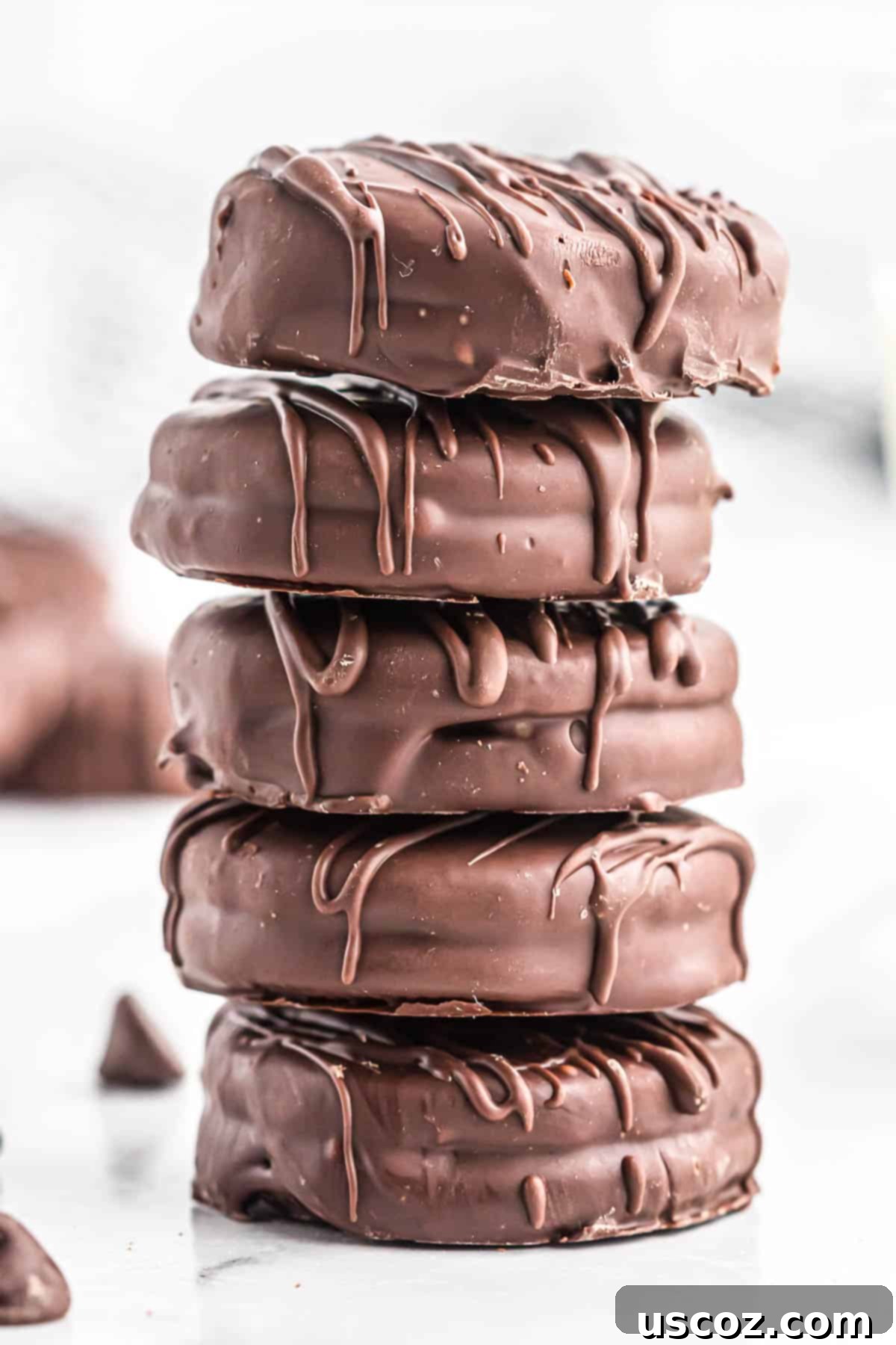 Decadent Chocolate Dipped Oreos 2 chocolate covered oreos stacked