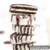 Decadent White Chocolate Oreos 11 white chocolate covered oreos stacked