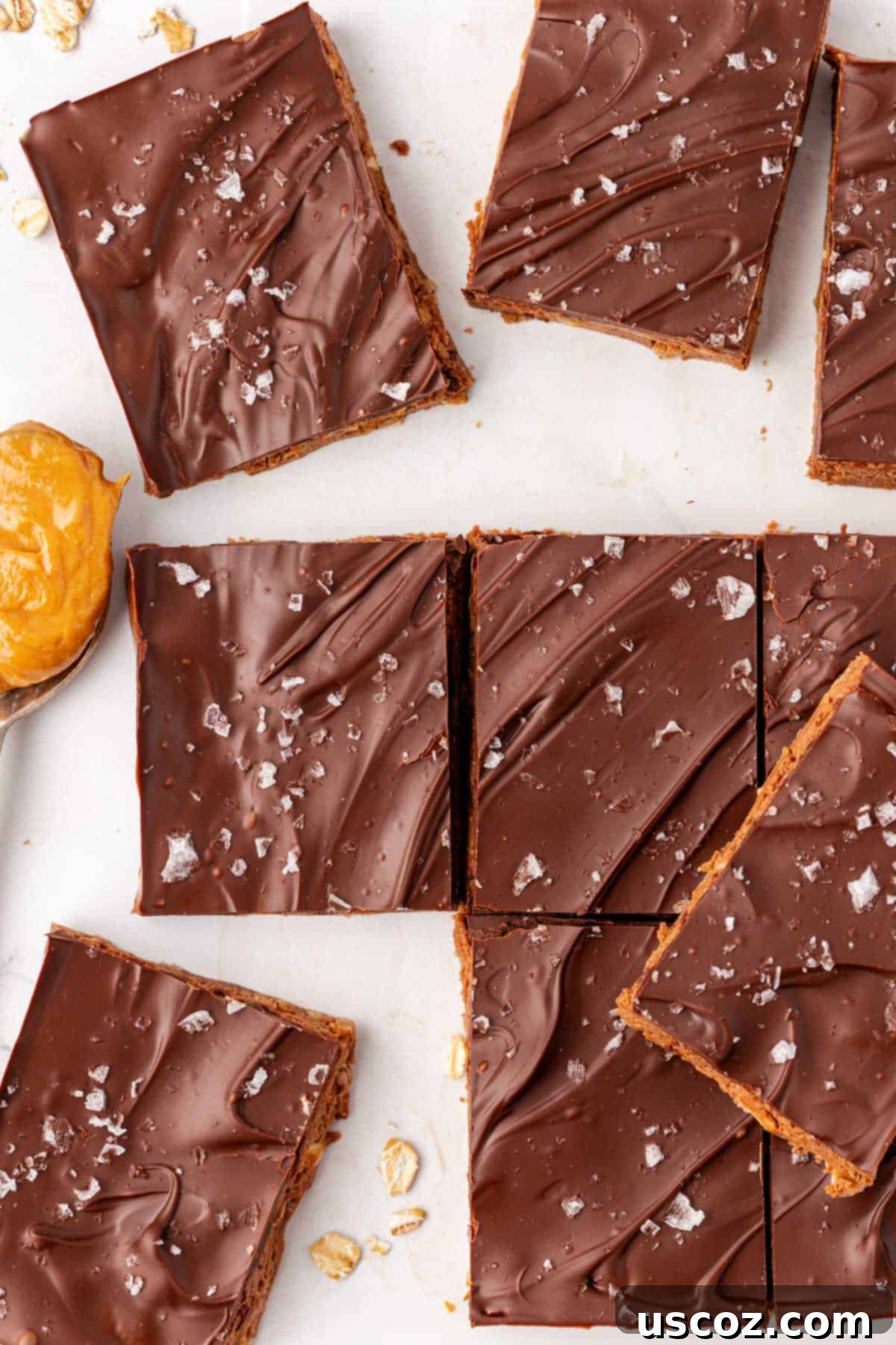 Protein-Packed Chocolate Bars 3 Close-up of a stack of delicious homemade chocolate protein bars