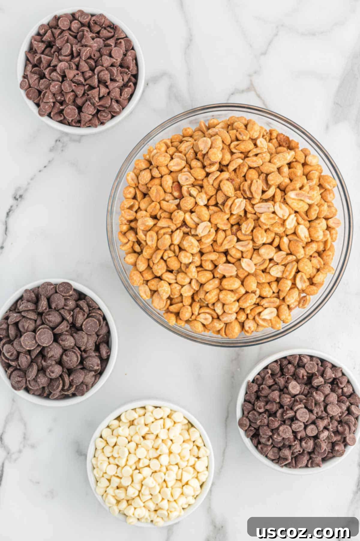 Slow Cooker Chocolate Peanut Clusters 4 peanuts and an assortment of chocolate chips