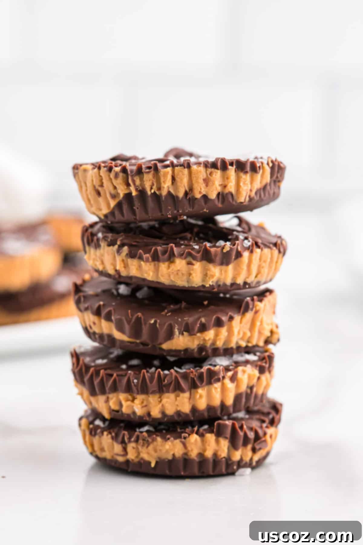 Homemade Peanut Butter Cups 11 peanut butter cups stacked