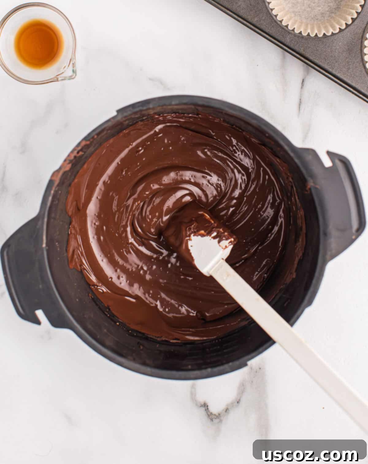 Homemade Peanut Butter Cups 5 melted chocolate in a bowl