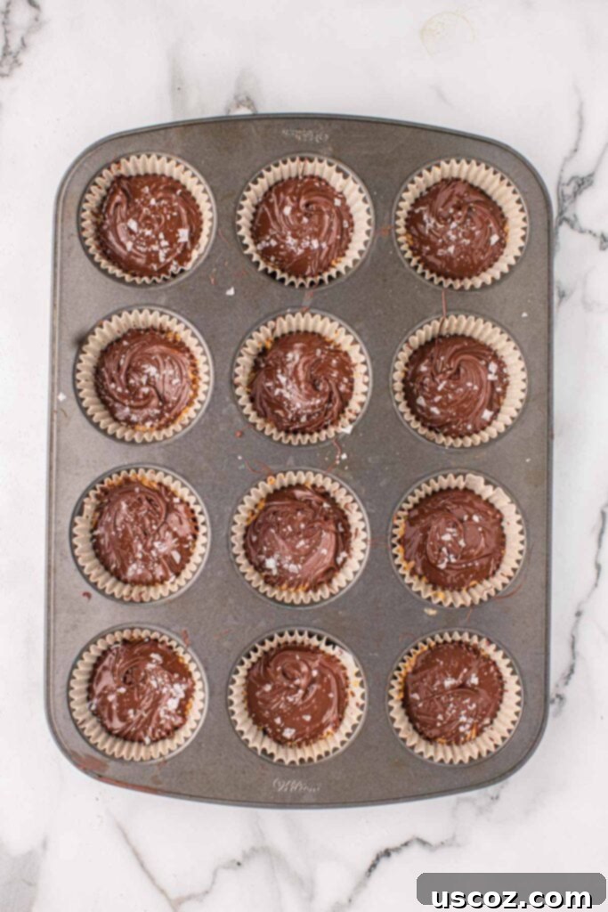 Homemade Peanut Butter Cups 10 peanut butter cups topped with flaked sea salt