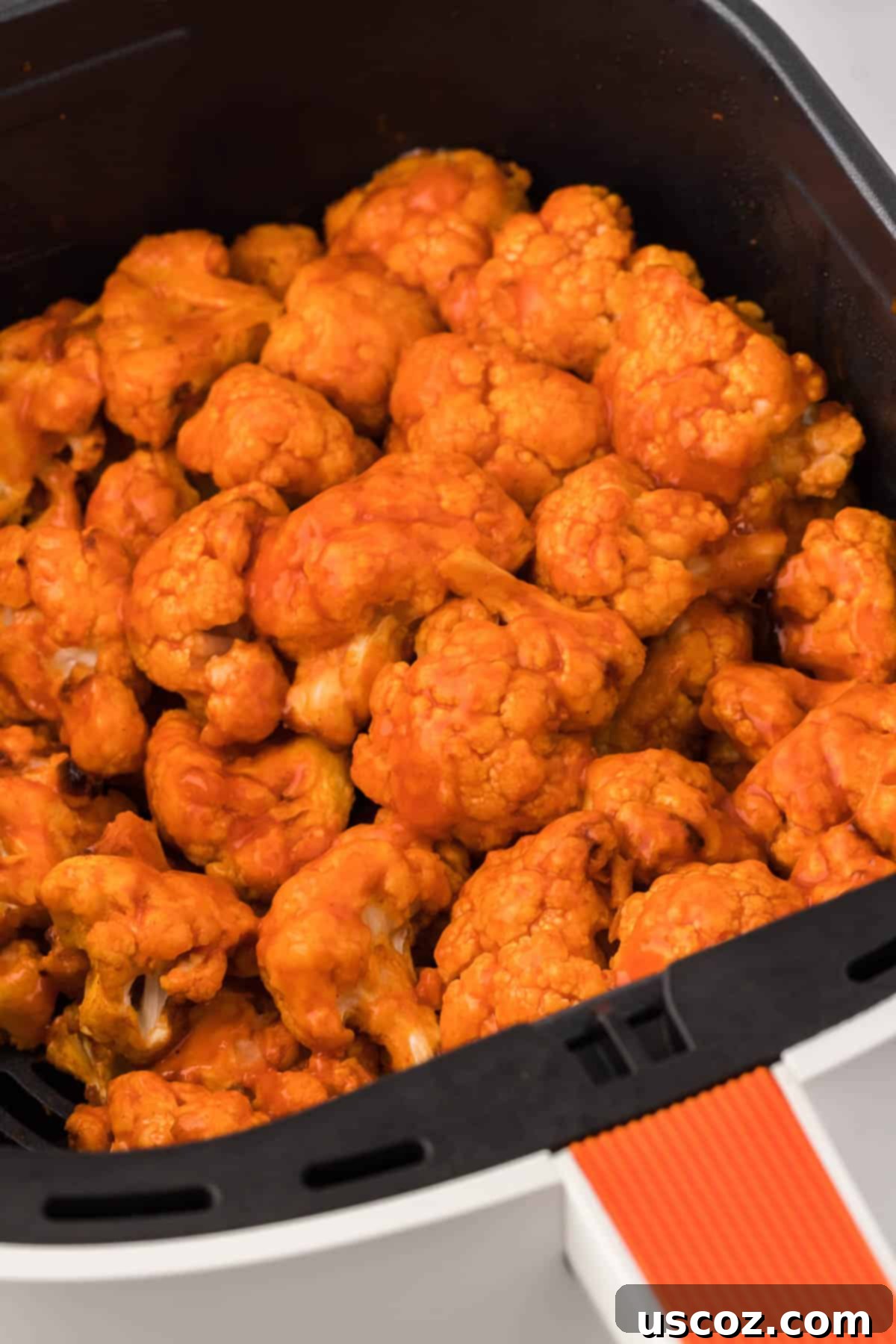 Air Fryer Buffalo Cauliflower Wings 12 buffalo cauliflower in the air fryer