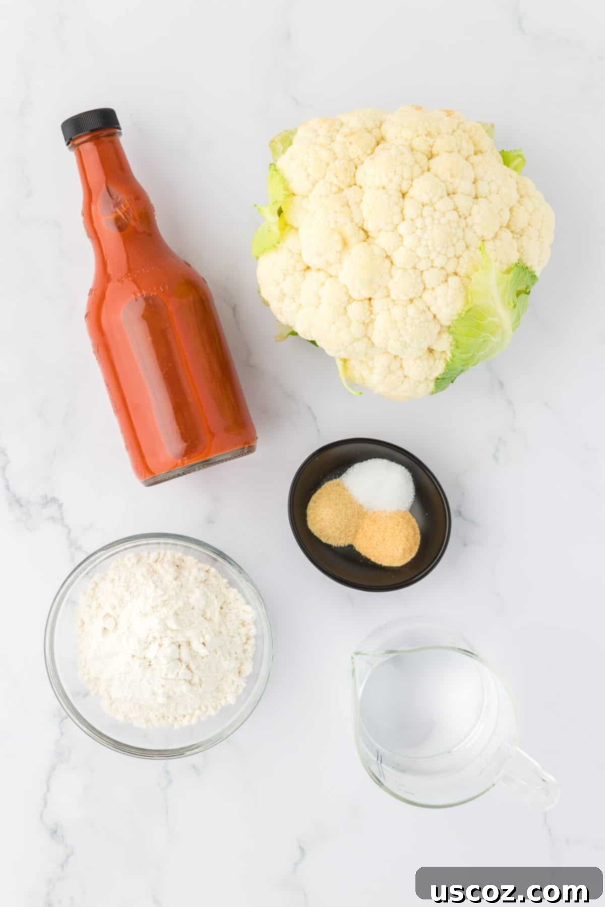 Air Fryer Buffalo Cauliflower Wings 4 ingredients needed to make buffalo cauliflower wings