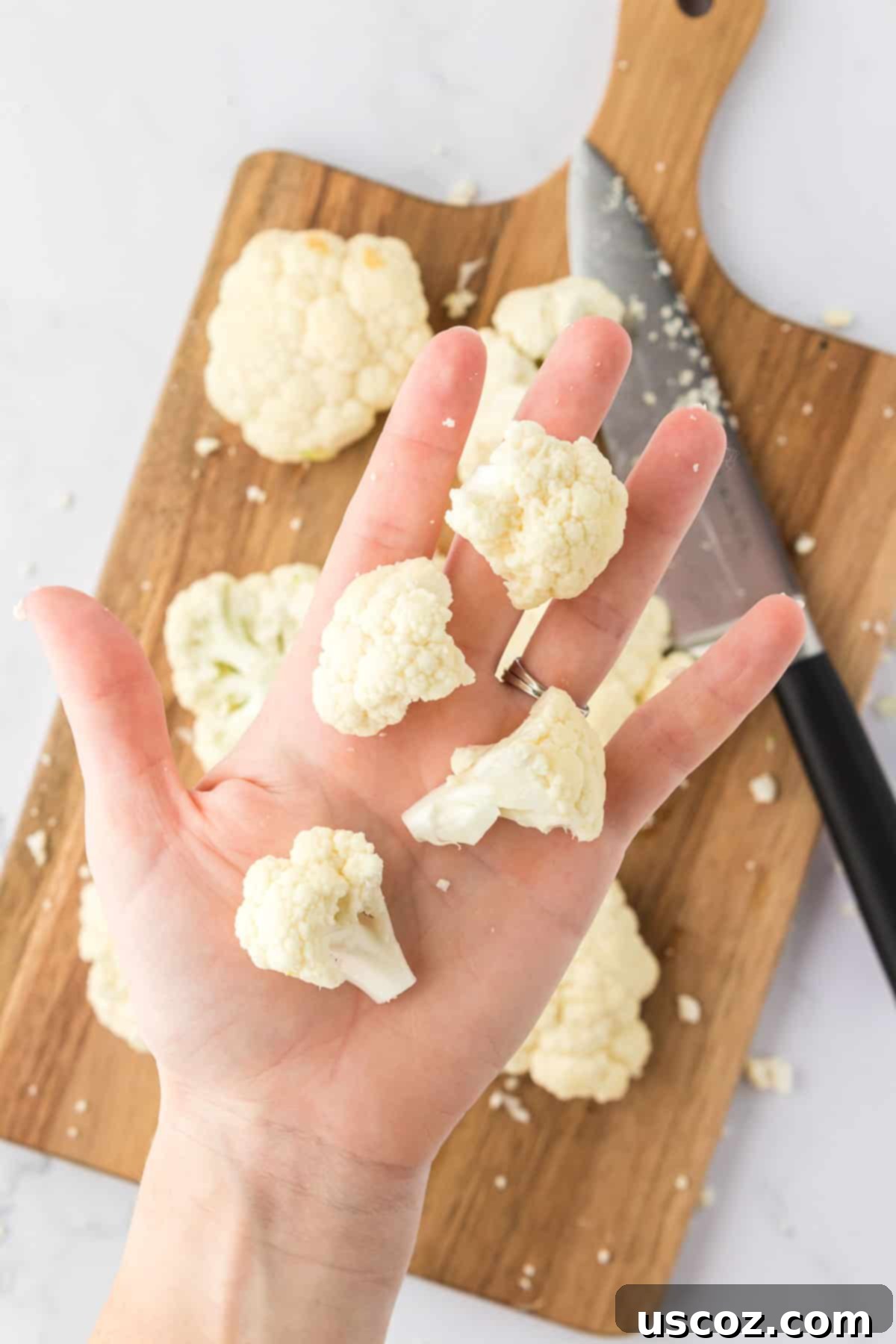 Air Fryer Buffalo Cauliflower Wings 5 cauliflower cut into bite sized pieces