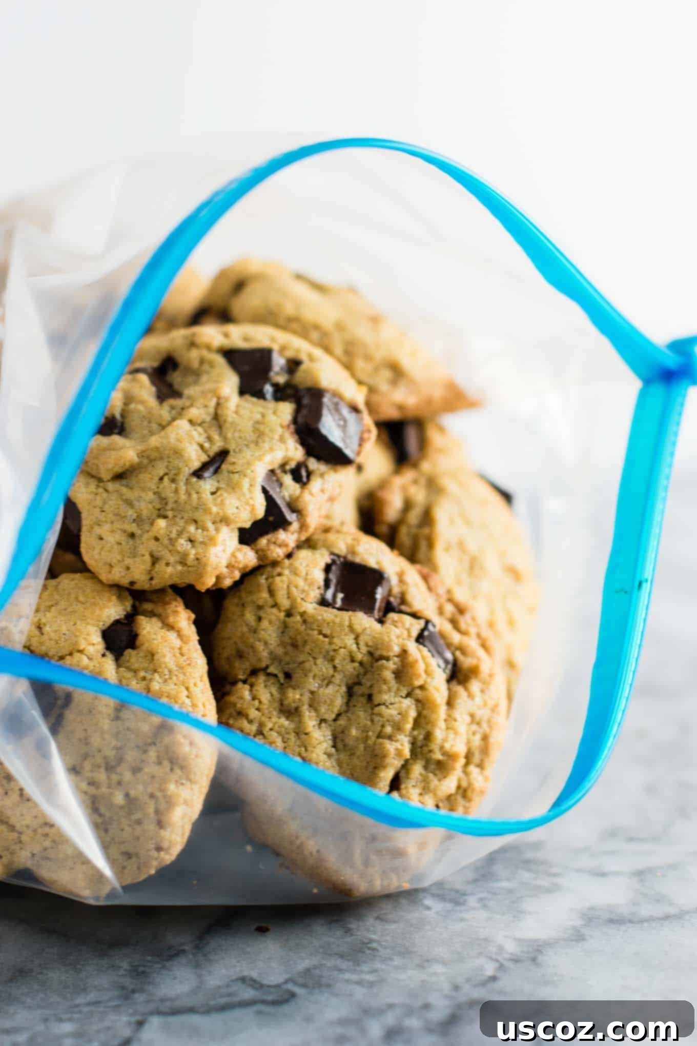 Signature Chocolate Chunk Cookies 9 Share the joy of baking with this simple yet sublime classic chocolate chunk cookie recipe. #cookies #chocolatechunk #desserts #dairyfree #wholewheat