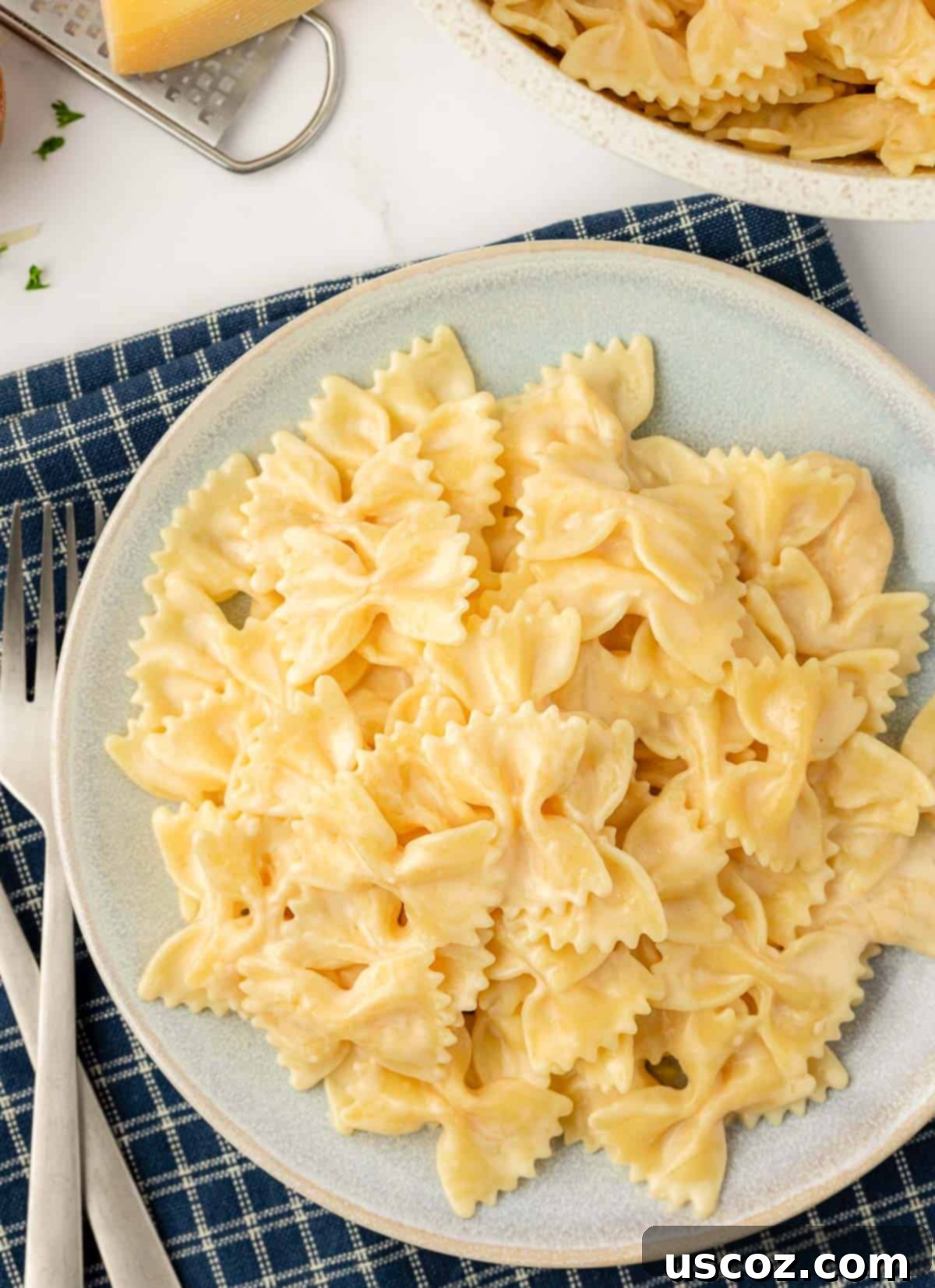 Farfalle 2 bow tie pasta recipe on a plate