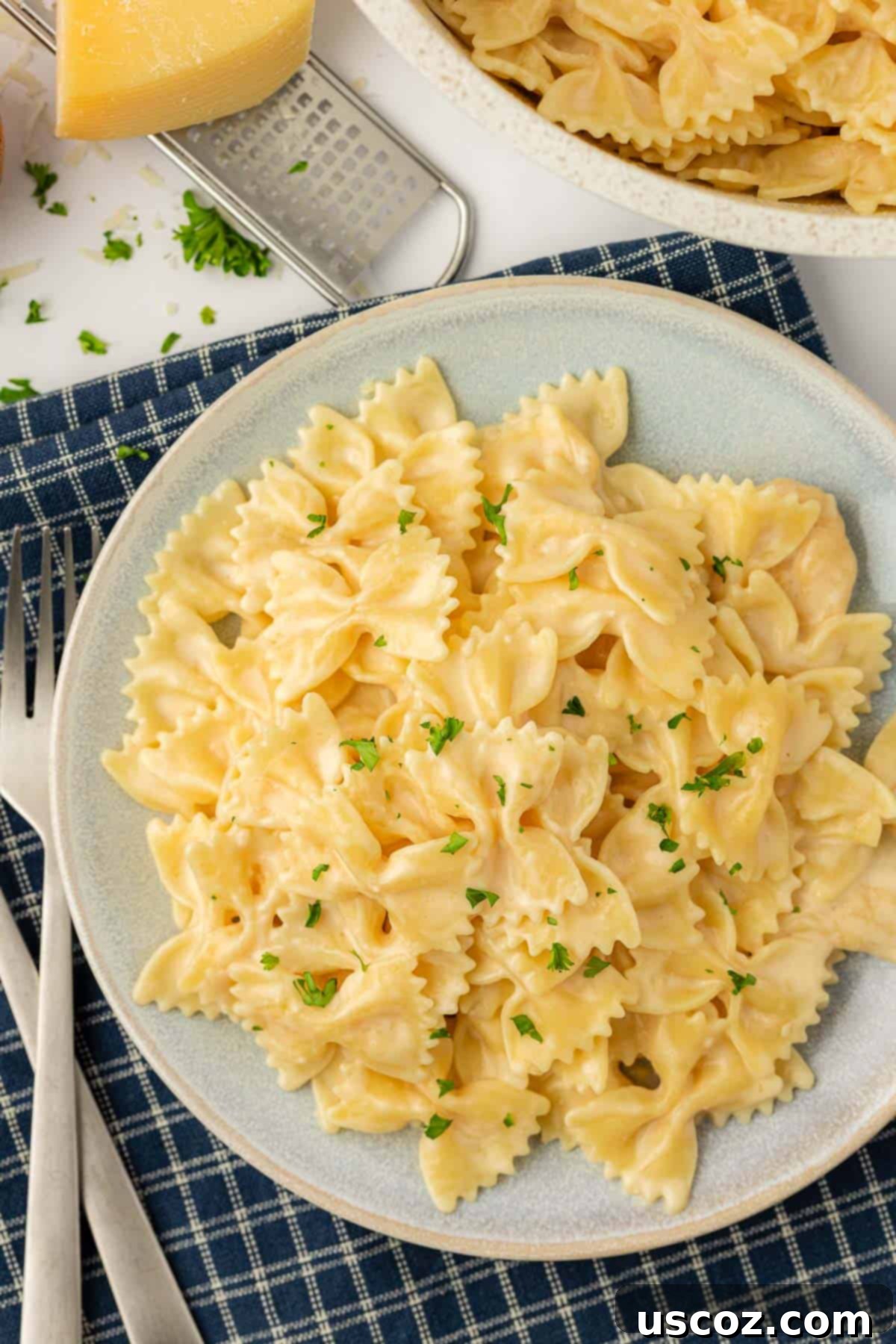 Farfalle 16 bow tie pasta recipe on a plate