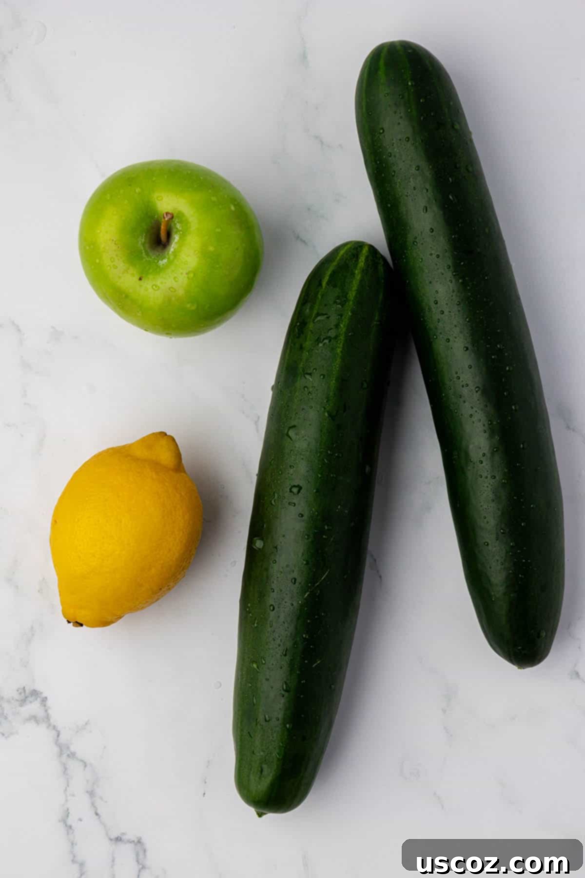 Cool Cucumber Elixir 4 two cucumbers, a lemon, and a green apple