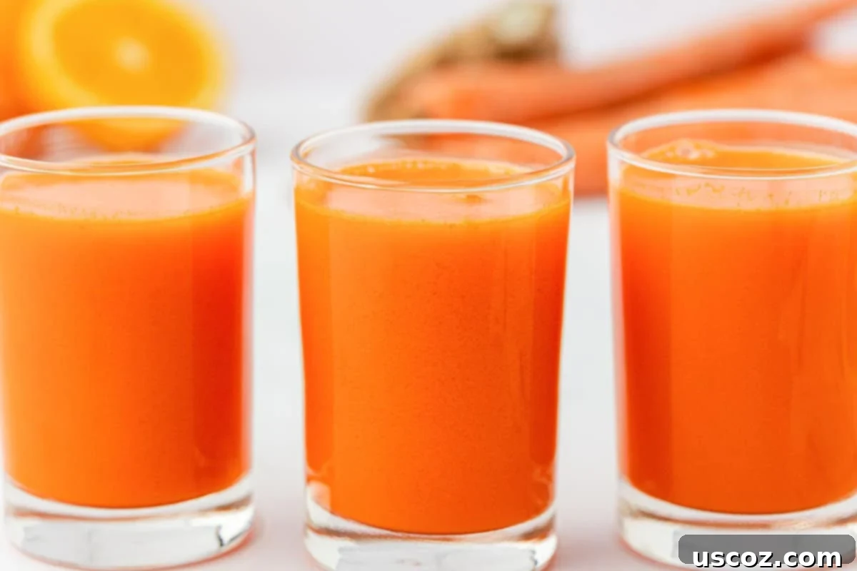 Vibrant Carrot Elixir 3 carrot juice in a glass
