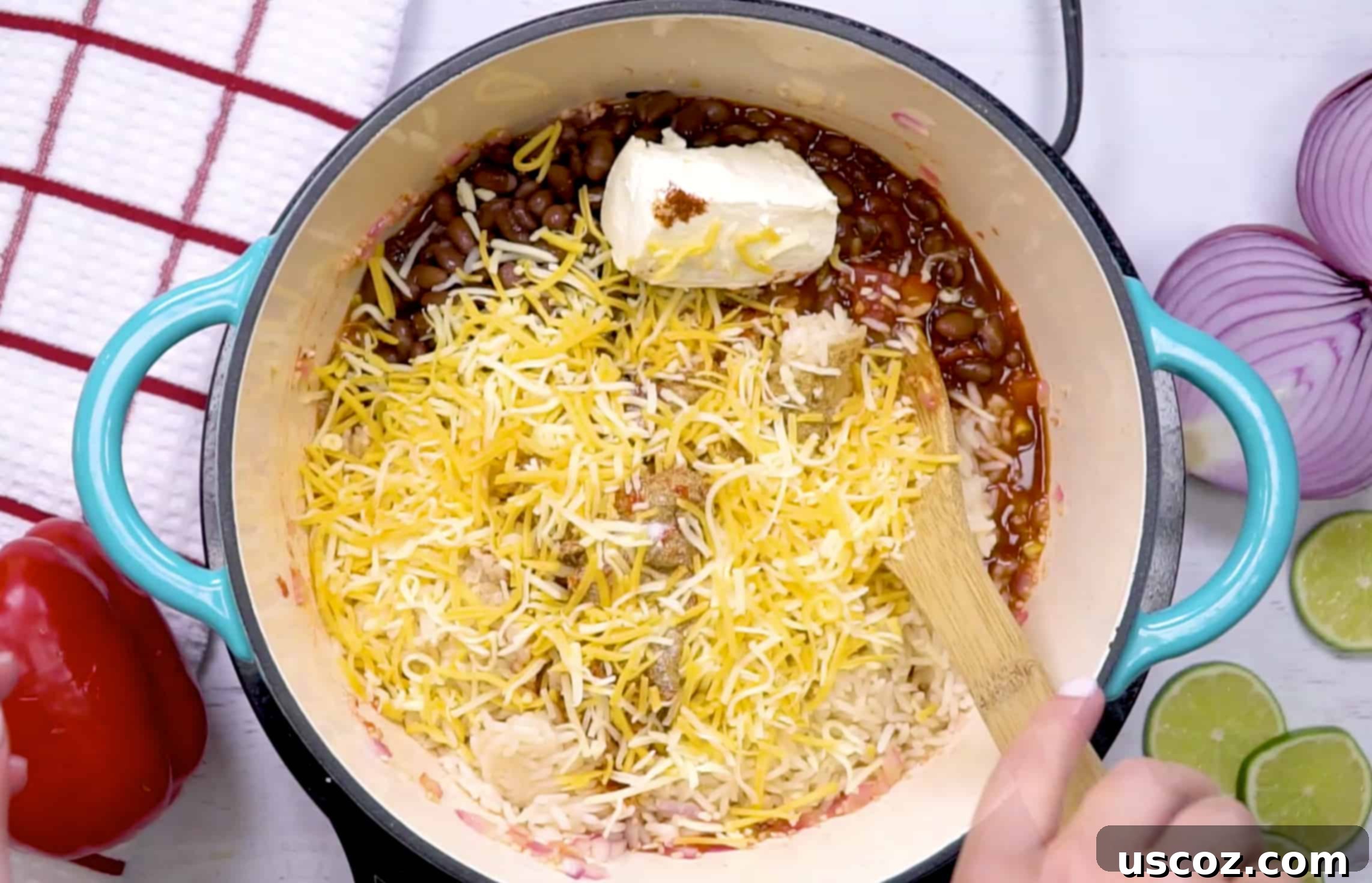 Hearty Vegetarian Mexican Bake 12 Mexican cheese rice casserole with melted cheese