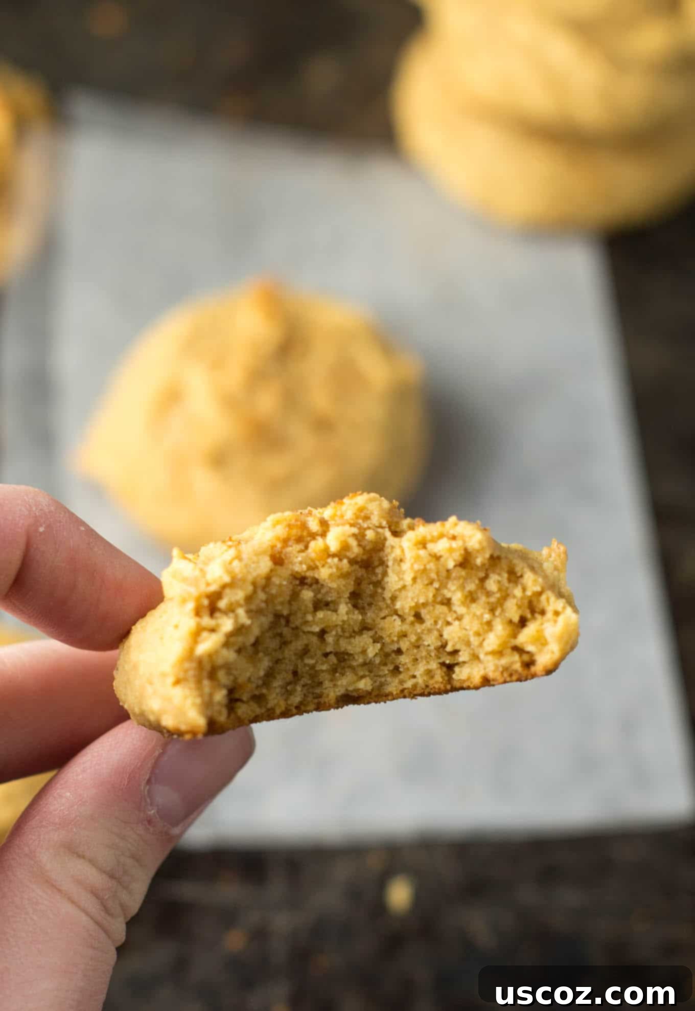 Two fluffy peanut butter cookies on a plate with a glass of milk, a perfect pairing.