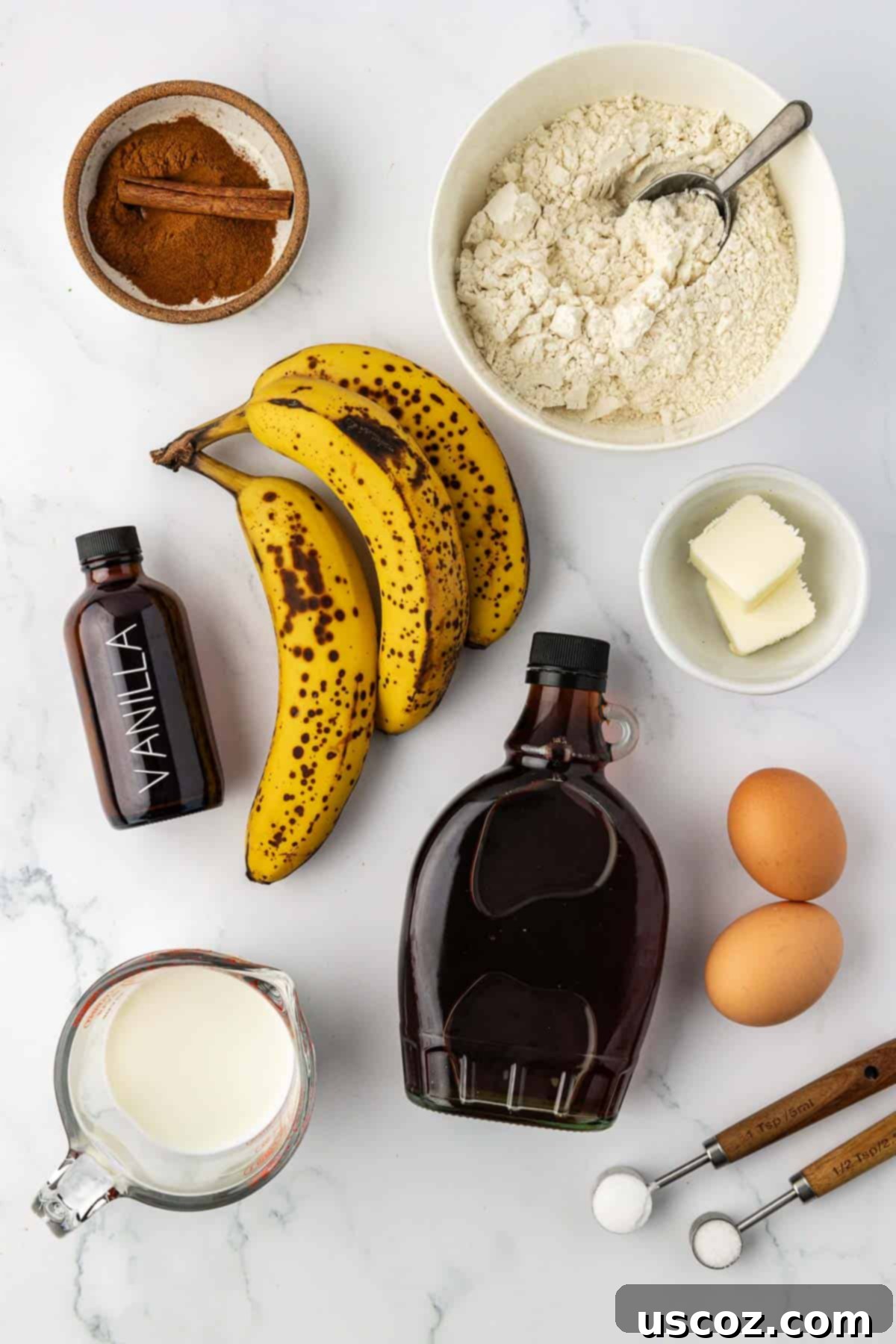 Deliciously Healthy Banana Muffins 4 ingredients needed to make healthy banana muffins