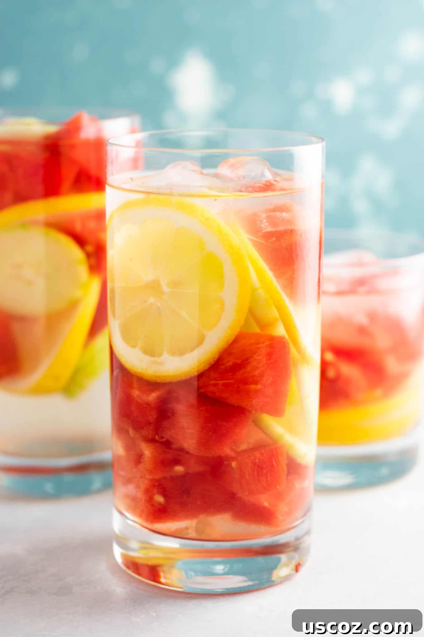 Hydrating Watermelon Detox Elixir 2 Healthy and refreshing watermelon detox water recipe with cucumbers and lemon – perfect for staying hydrated this summer, featuring vibrant ingredients like watermelon, cucumber, and lemon slices.