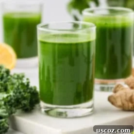 Vital Veggie Boost 11 A glass of vibrant green vegetable juice
