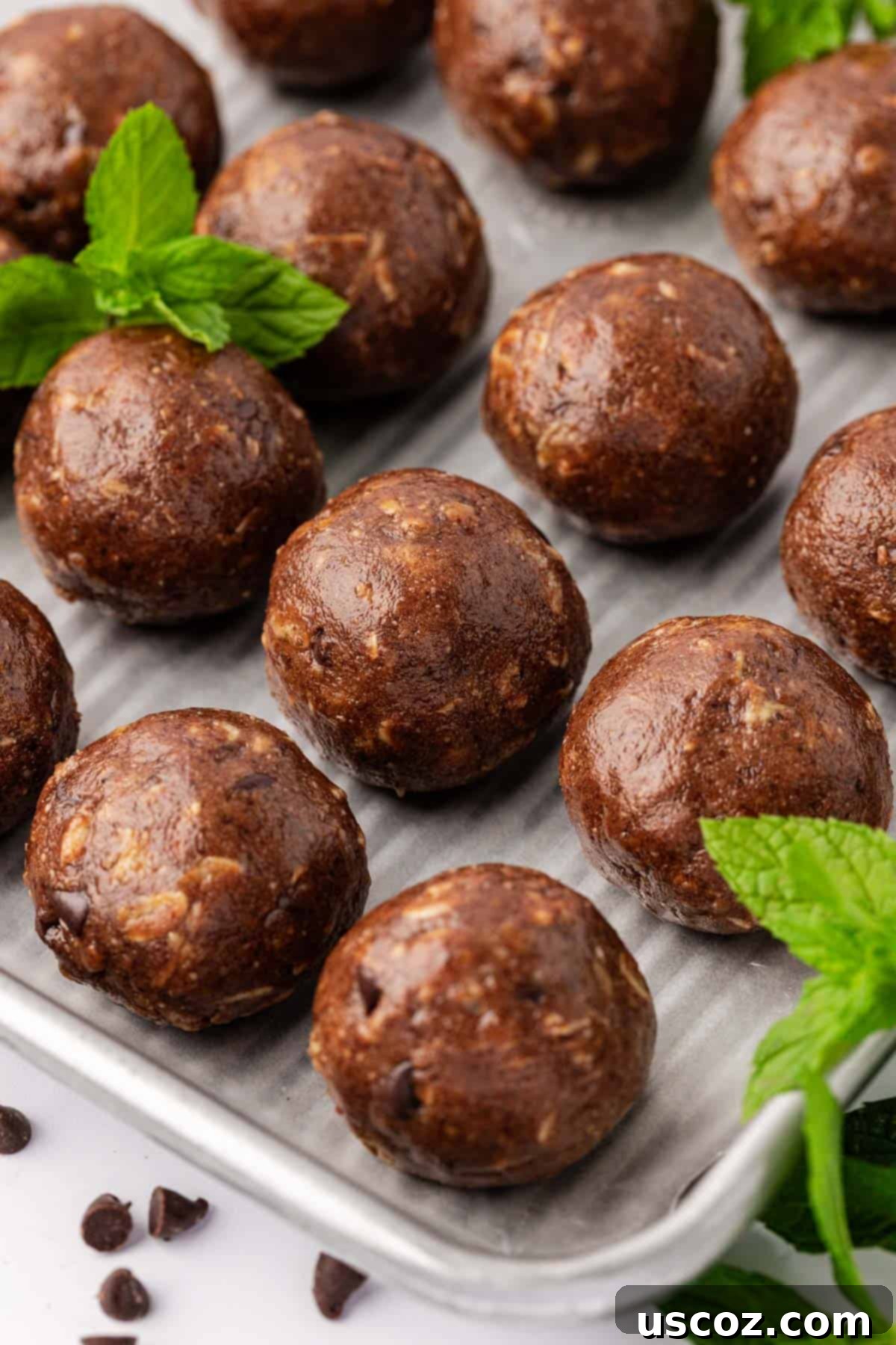Mint Chocolate Power Bites 2 mint chocolate energy bites