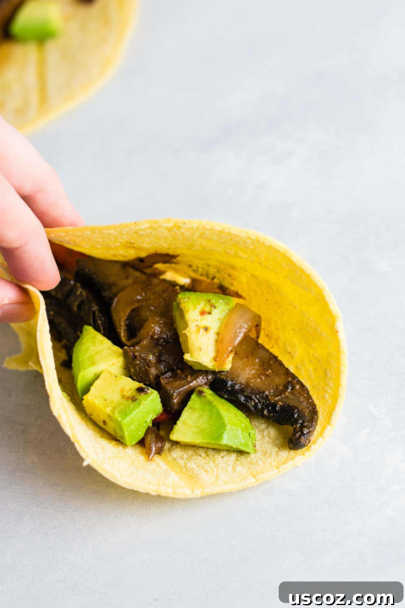 Sizzling Portobello Fajitas 5 portobello mushroom fajita with a corn tortilla