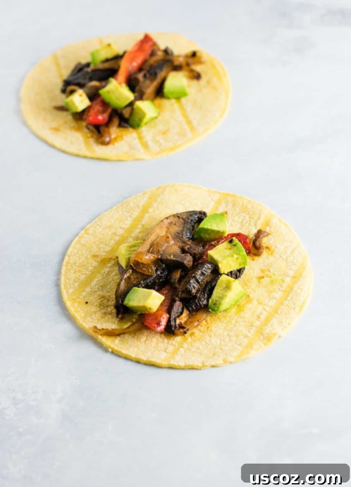 Sizzling Portobello Fajitas 6 portobello mushroom fajita with a corn tortilla