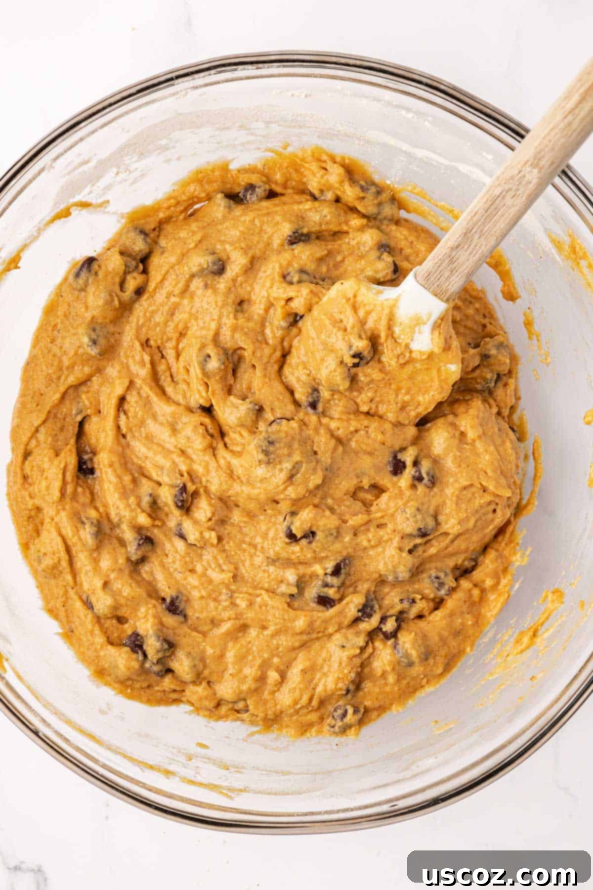 Spiced Pumpkin Chocolate Chip Muffins 12 greek yogurt pumpkin muffin batter