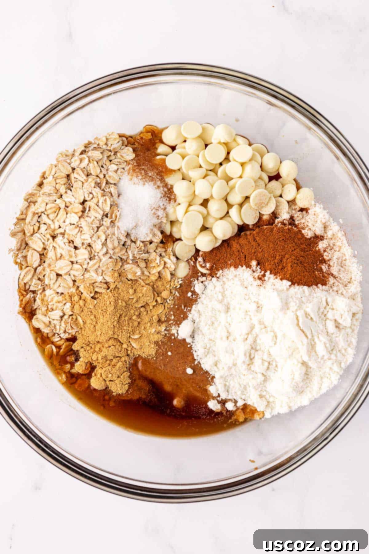 Gingerbread Fuel Bites 5 energy bite ingredients in a mixing bowl