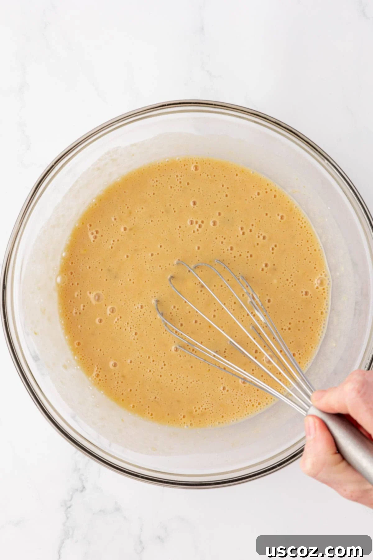 Protein-Rich Banana Muffin Bites 11 wet ingredients whisked together