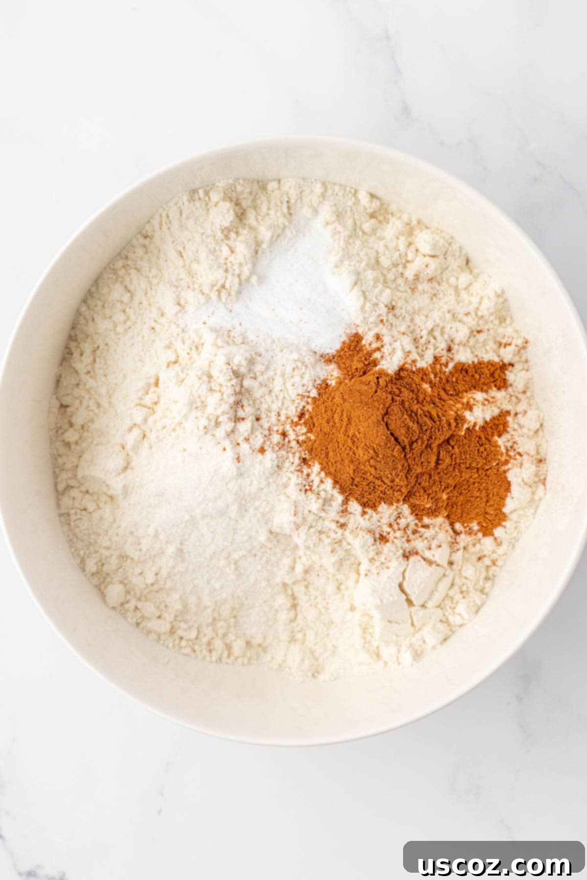 Protein-Rich Banana Muffin Bites 6 dry ingredients in a mixing bowl