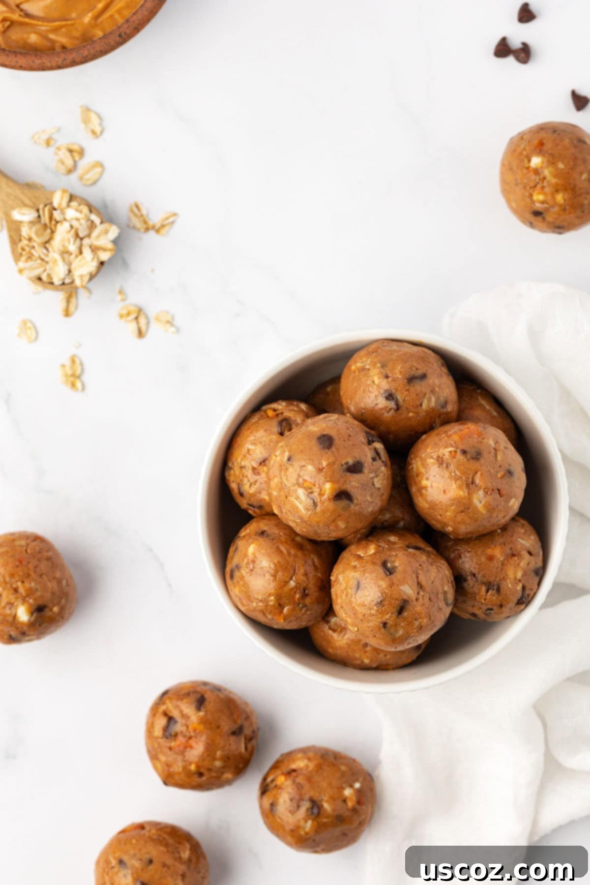 Peanut Butter Pretzel Power Bites 6 A bowl of peanut butter pretzel energy bites, perfectly portioned and ready to eat
