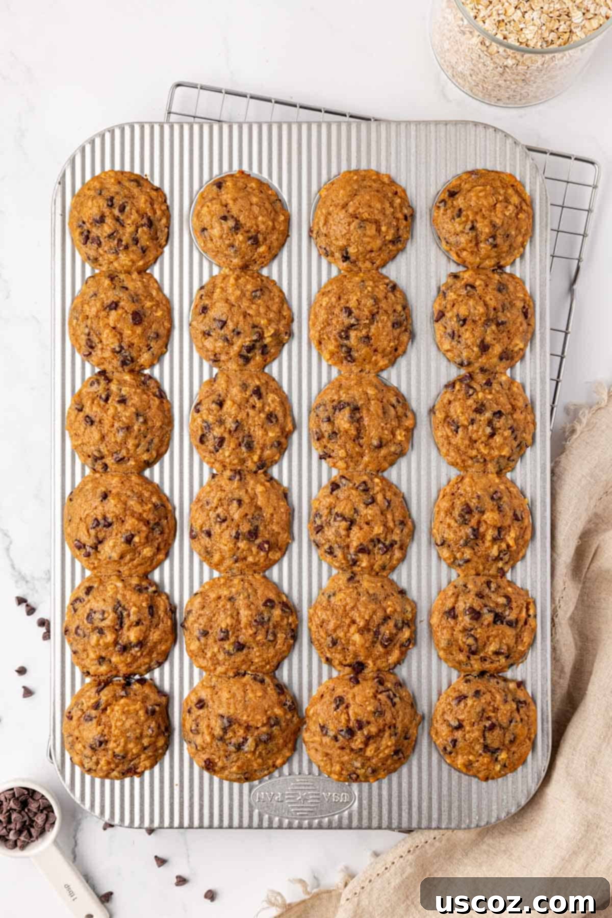 Oatmeal Cookie Muffin Bites 15 oatmeal cookie mini muffins in a mini muffin tin