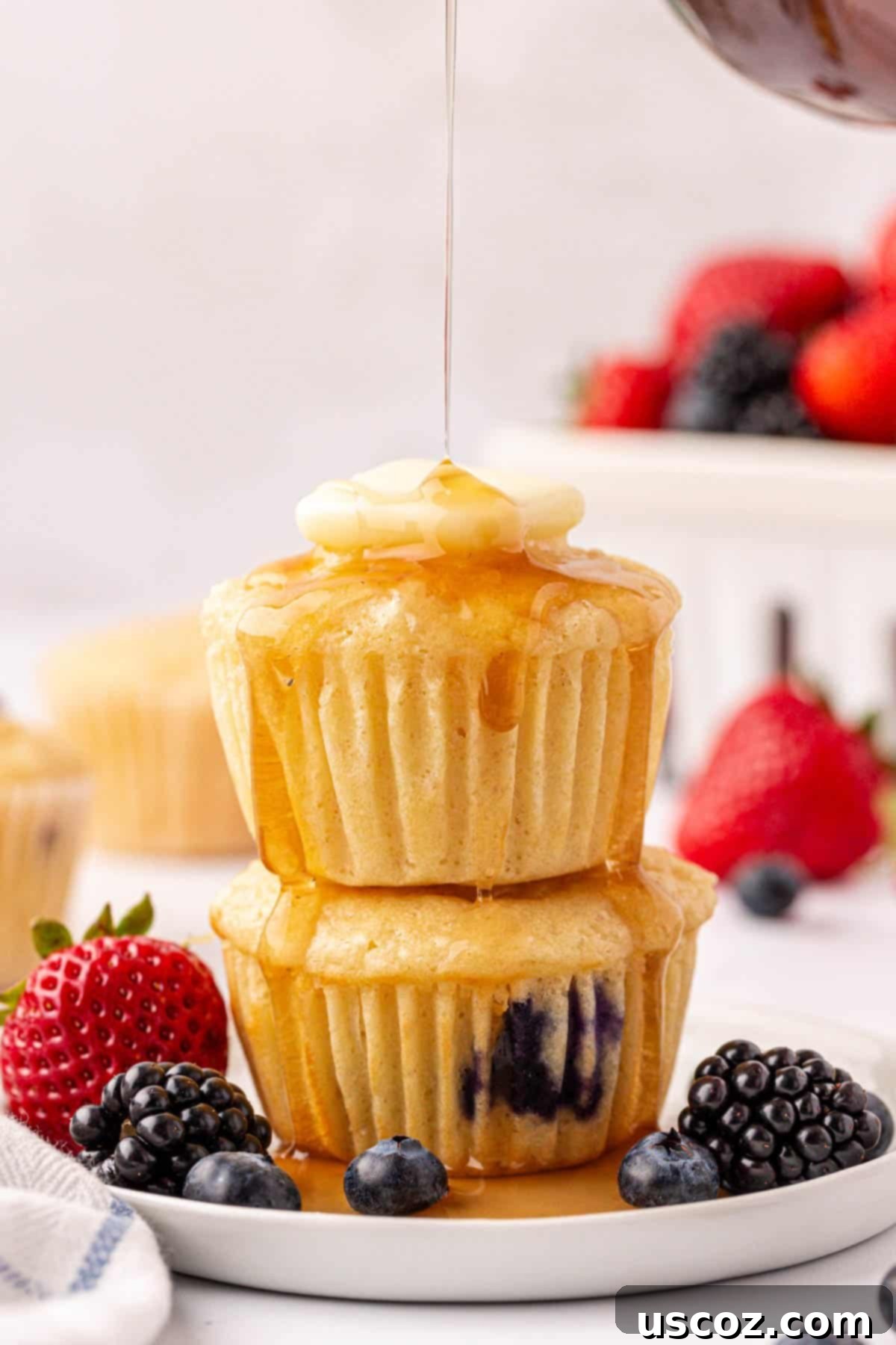Fluffy Pancake Puffs 16 pancake muffins topped with butter and syrup