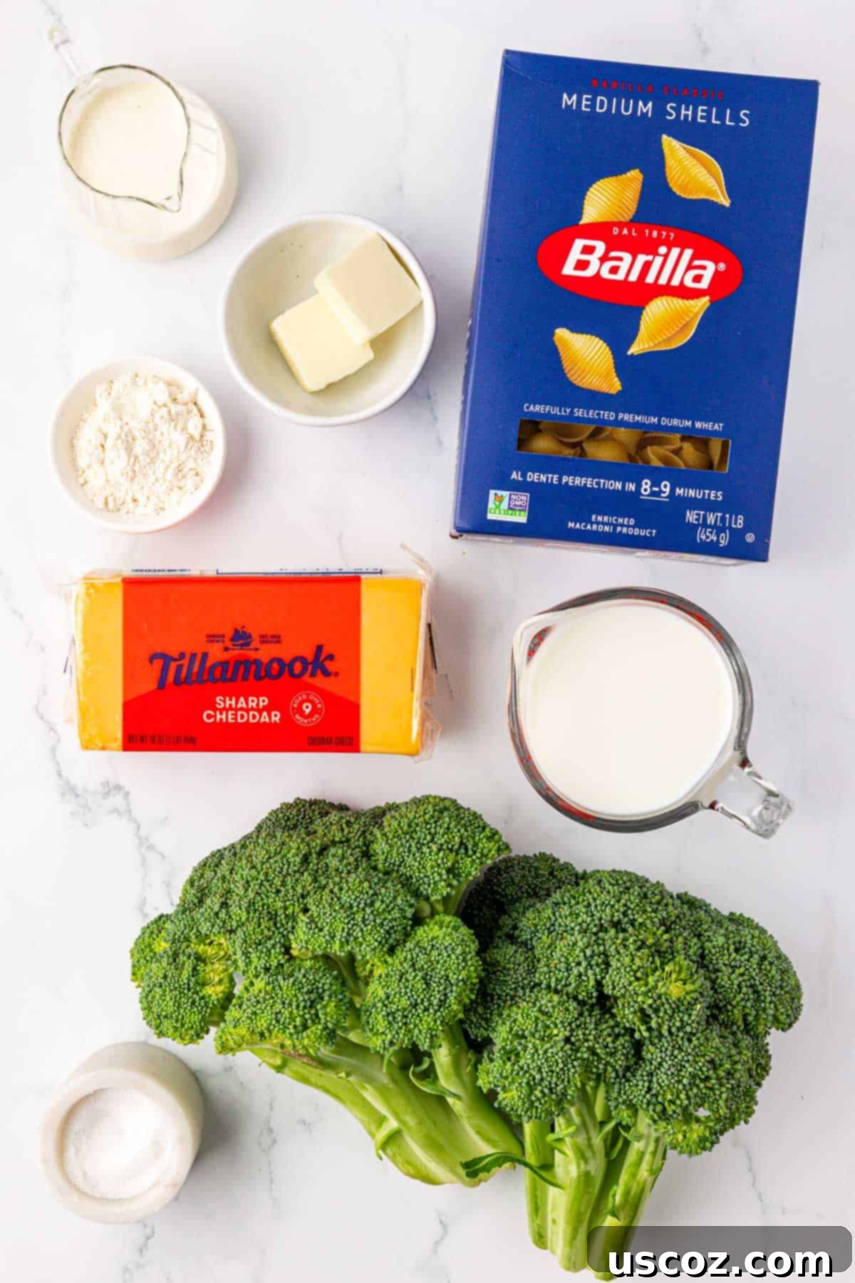 ingredients to make broccoli mac and cheese
