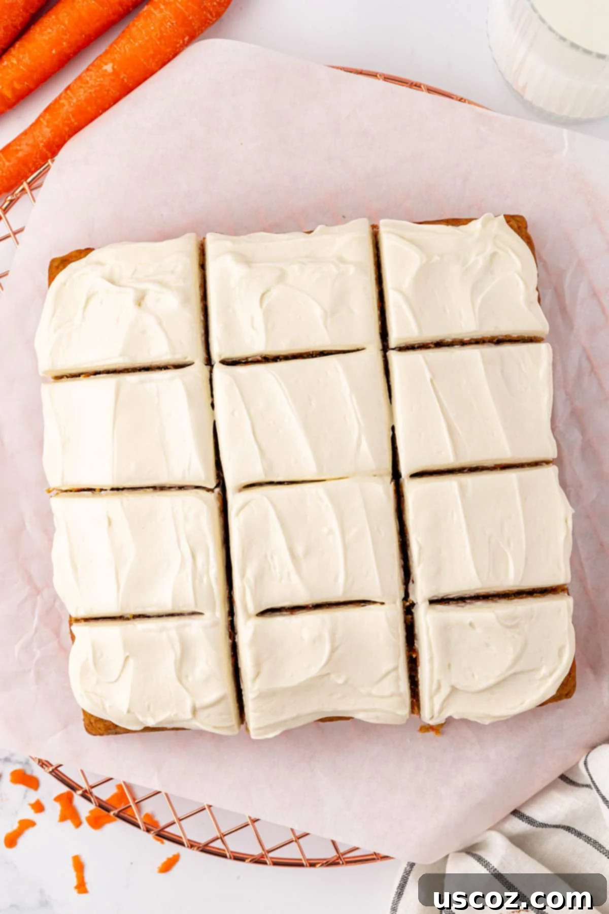 Wholesome Carrot Cake Bars 19 carrot cake snack bars cut into 12