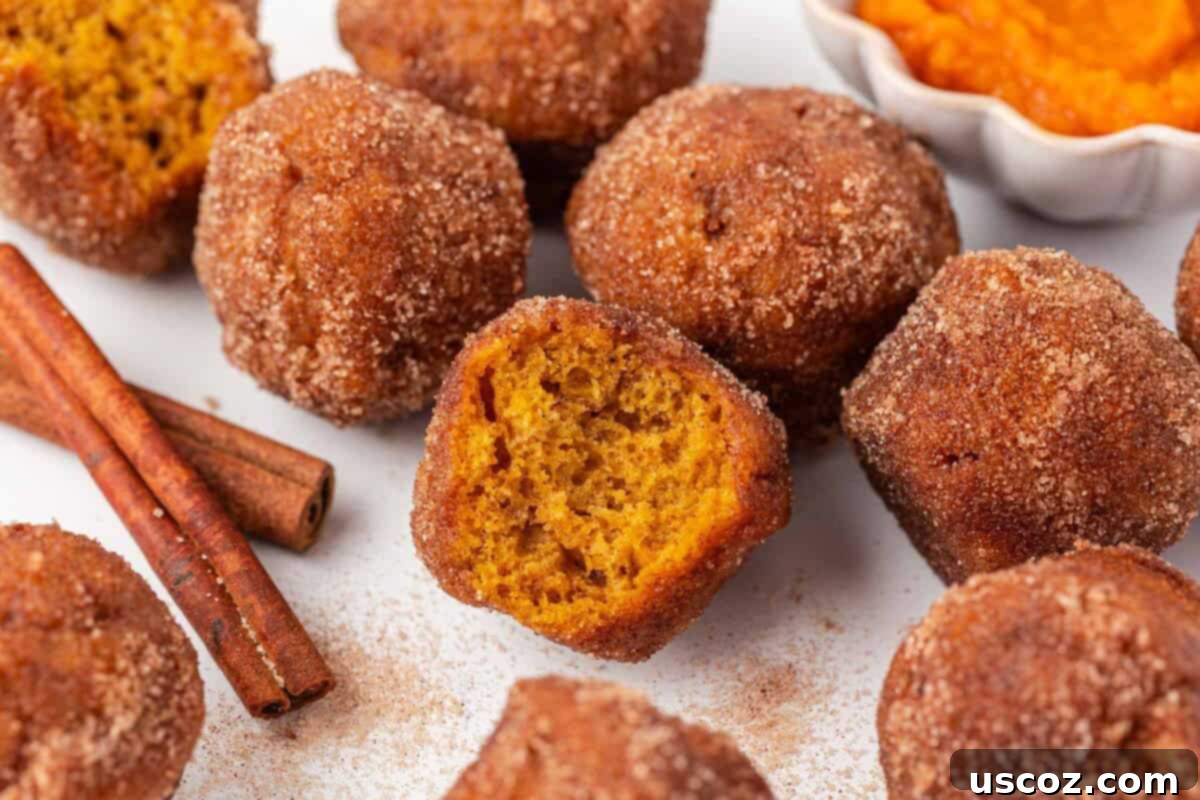arrangement of pumpkin donut mini muffins with fall decor
