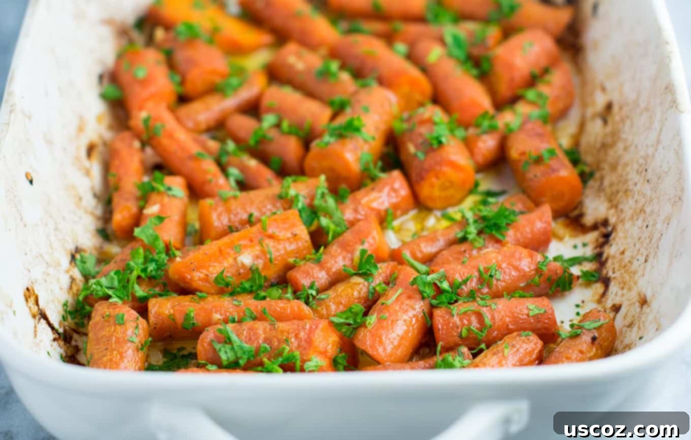 Mouthwatering Garlic Butter Roasted Carrots 4 Garlic butter roasted carrots recipe with fresh parsley. A delicious vegan friendly side dish recipe that will disappear in minutes! #vegan #roastedcarrots #garlicbutter #garlicbuttercarrots #sidedishes #vegetables