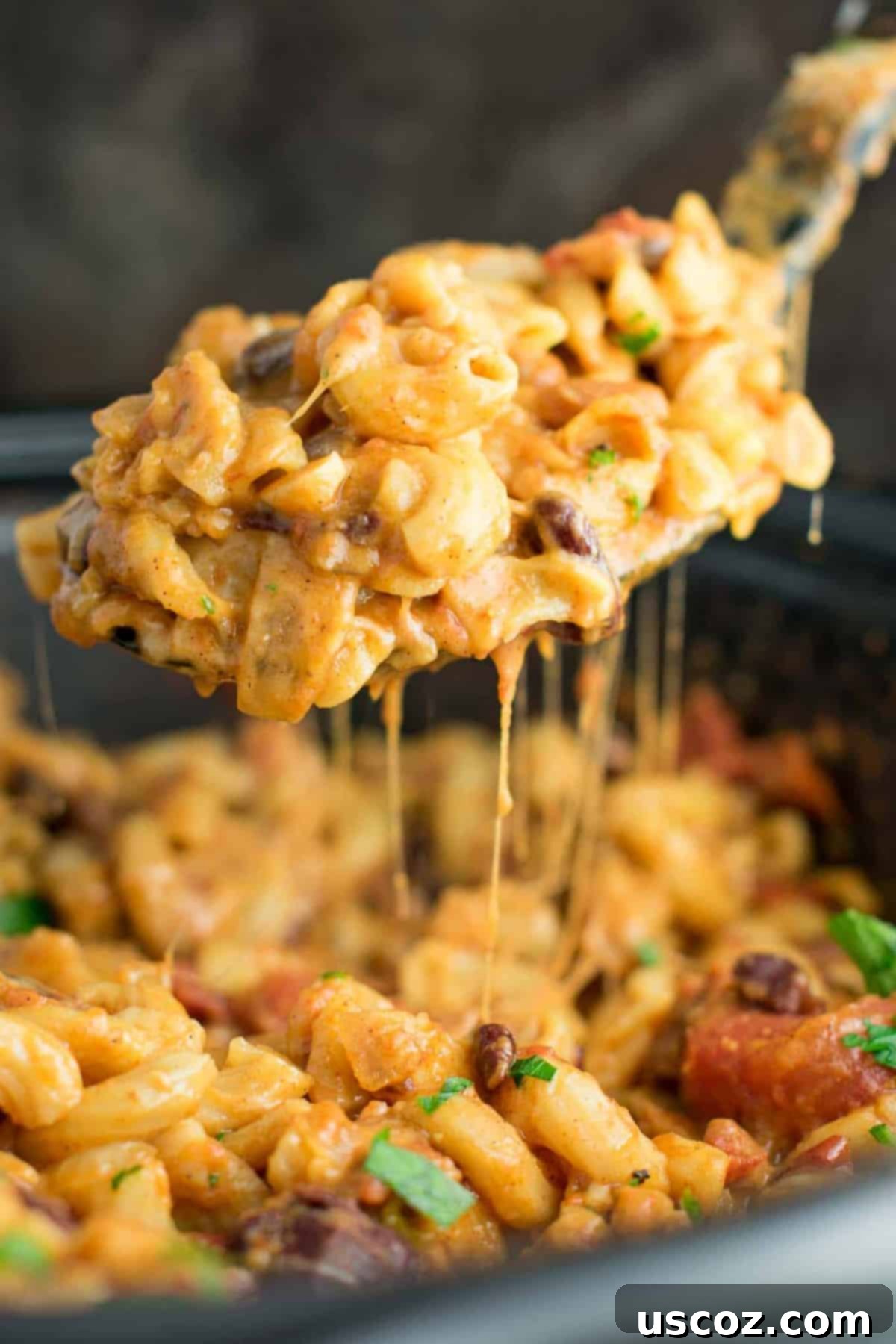 Simmered Plant-Based Chili Mac 2 Slow Cooker Vegetarian Chili Mac Recipe